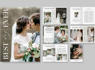 Wedding Day Magazine Template in Canva, InDesign IDML & INDD