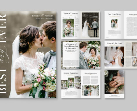 Wedding Day Magazine Template in Canva, InDesign IDML & INDD