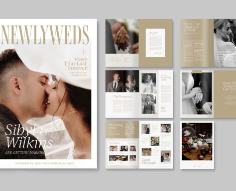 Wedding Day Magazine Template in Canva, InDesign IDML & INDD