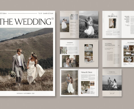Wedding Magazine Template in Canva, InDesign IDML & INDD