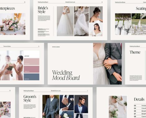 Wedding Mood Board Presentation Template in Canva, InDesign IDML & INDD
