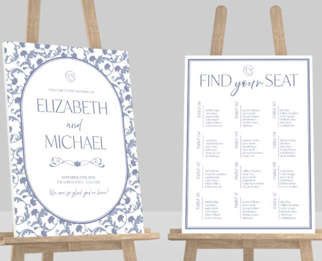 Wedding Welcome Sign & Seating Chart in Canva, InDesign IDML & INDD