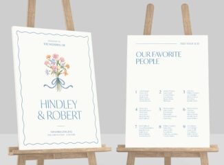 Wedding Welcome Sign & Seating Chart Template in Canva, InDesign IDML & INDD