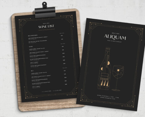 Wine List Template in INDD & IDML
