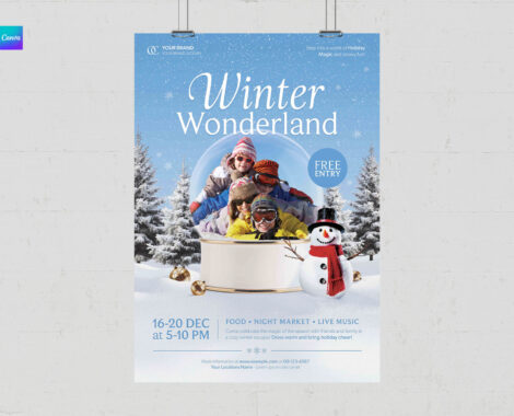 Winter Wonderland Poster Template in PAS & Canva