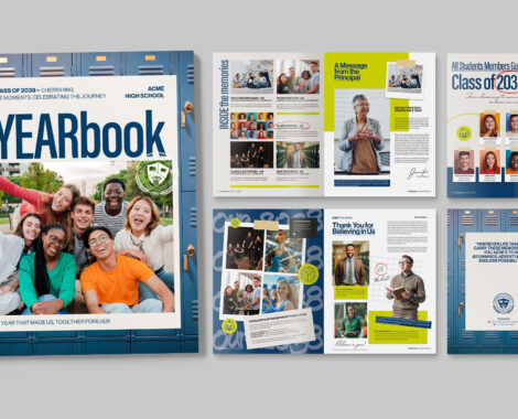 Yearbook Brochure Template in Canva, InDesign IDML, & InDesign INDD format