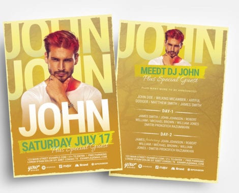 Yellow Gold DJ Flyer Template