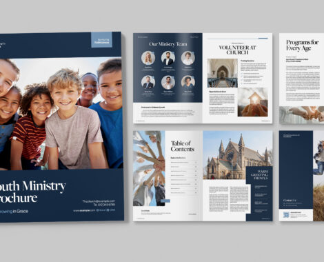 Youth Ministry Brochure Template in INDD & IDML